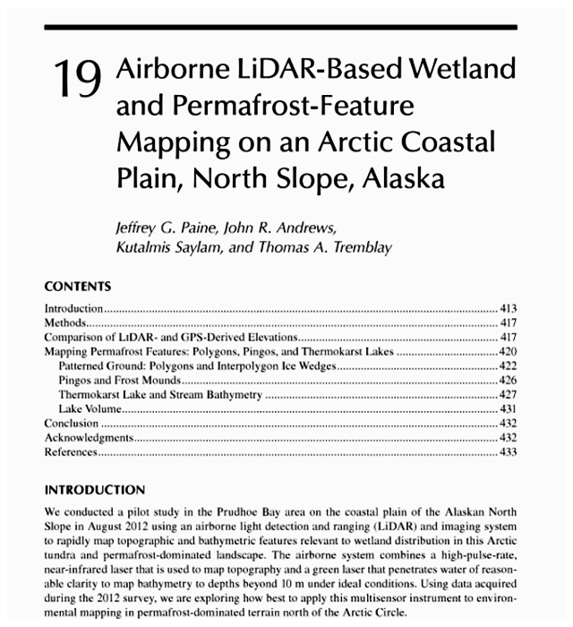 Airborne LiDAR-based wetland and permafrost-feature mapping 