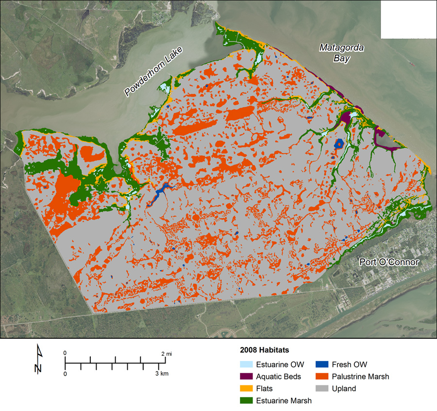  Figure W1. Areal distribution of major habitats on Powderhorn Ranch in 2008.