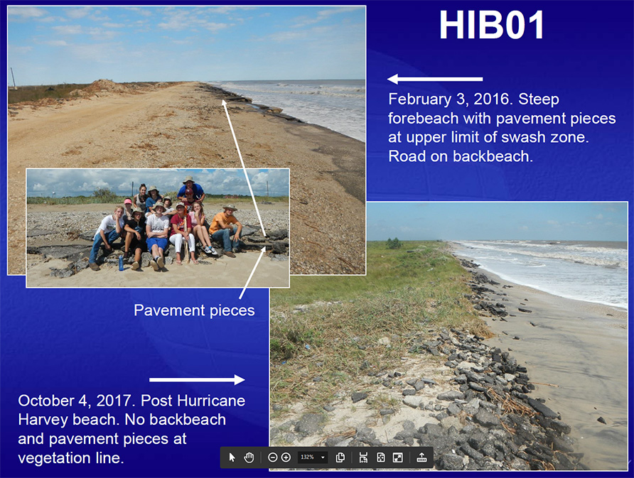 High Island besach erosion