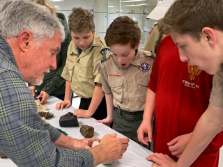 2020 Allan Standen showing the scouts minerals and fossils