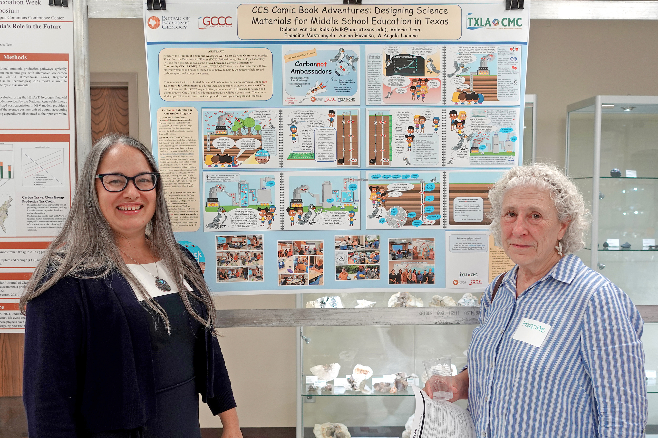 Dolores van der Kolk and Francine Mastrangelo in front of Dolores's winning poster