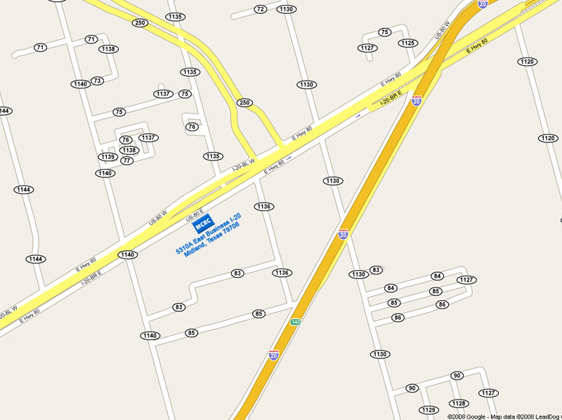 location map of the Midland Core Research Center (MCRC)