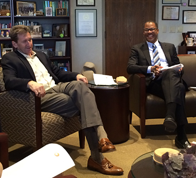 Bureau director Scott Tinker (left) and DOE Assistant Secretary for Fossil Energy Christopher Smith