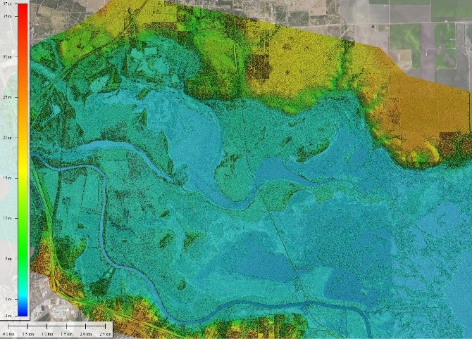 NIR lidar-derived DEM of Nueces Delta in Texas (02/2007).