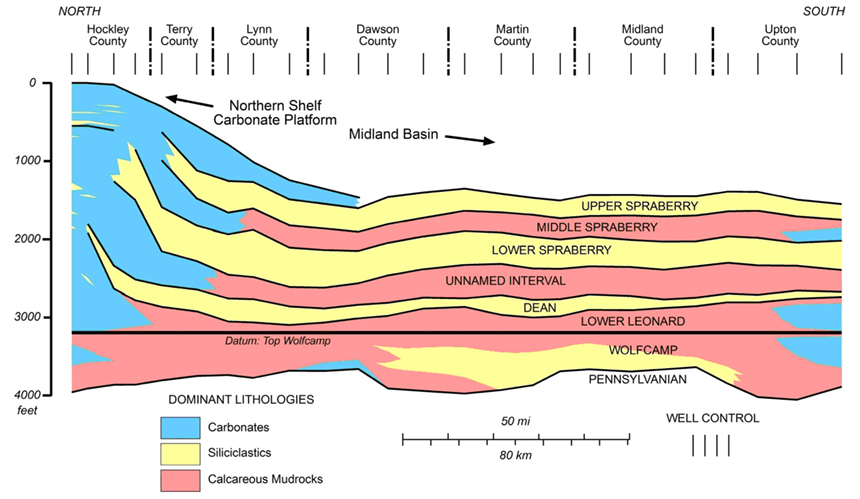 Figure 2. North-south stratigraphic cross section