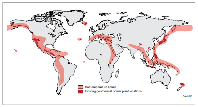 Current geothermal development areas