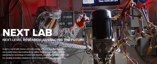 Figure 2. Image depicting Molten salt research reactor at the NEXT Lab at Abilene Christian University