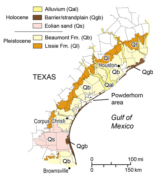 Quaternary geologic units of the Texas Coastal Plain