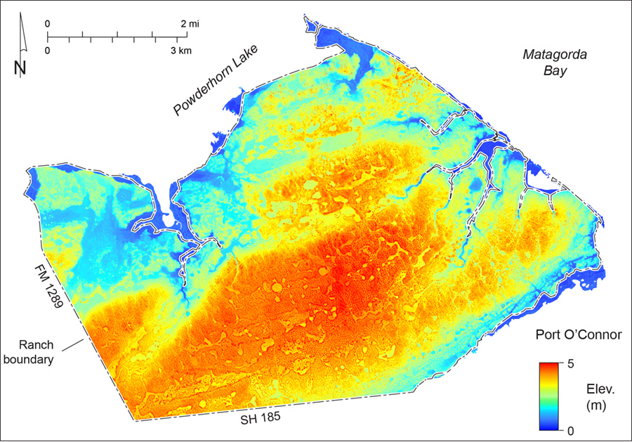 digital elevation model (DEM) of Powderhorn Ranch