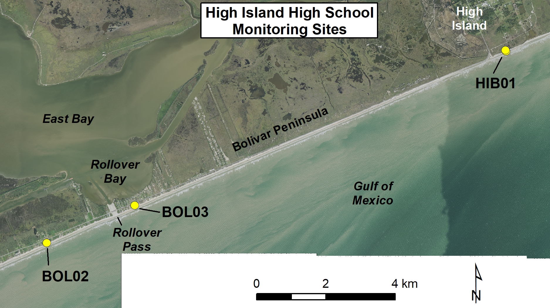 High Island beach erosion