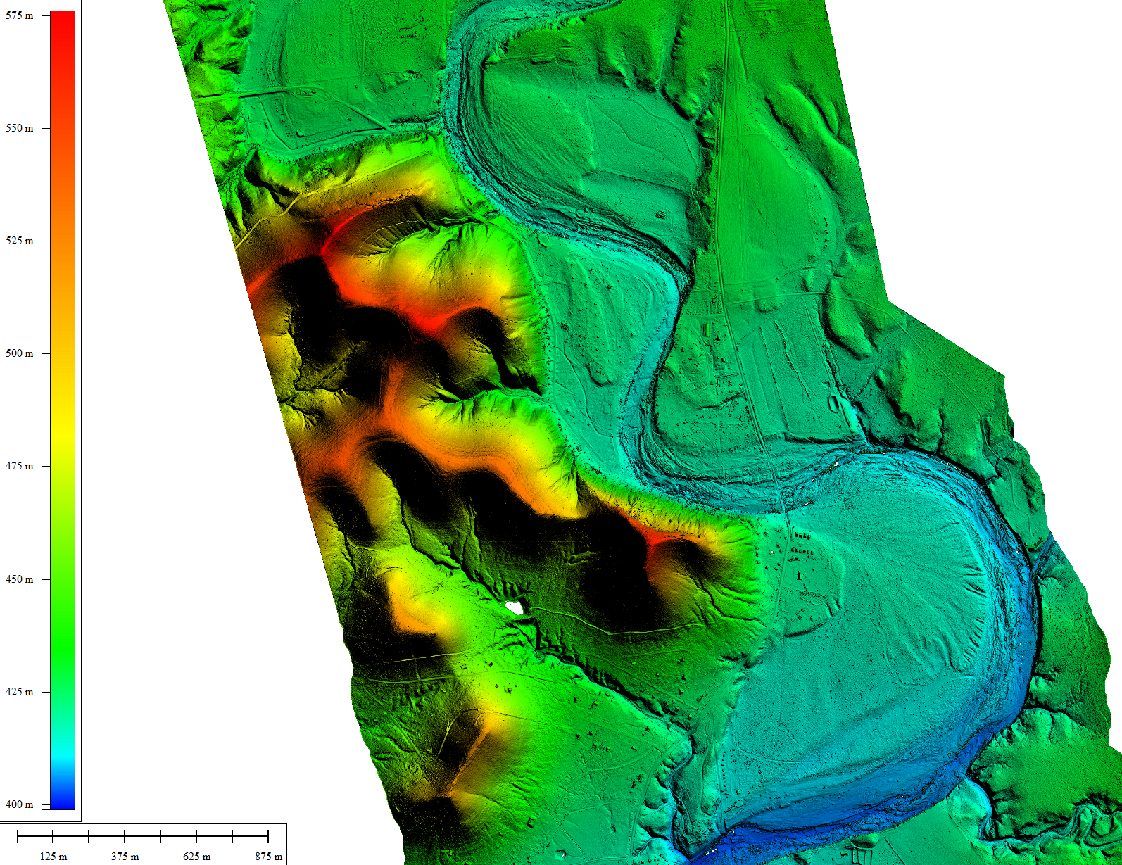 Bare earth model of the Frio River by Garner State Park, Texas