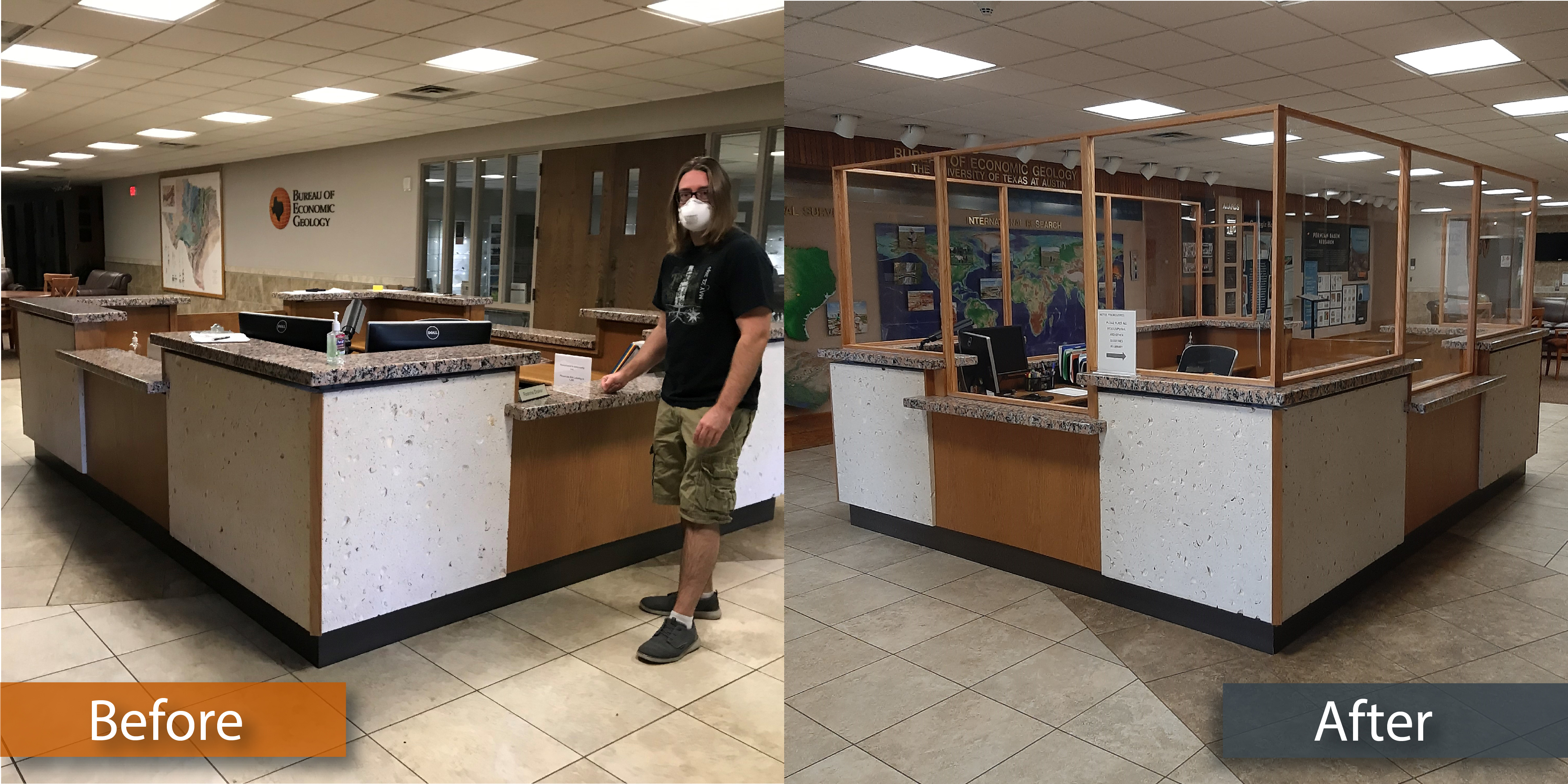 BEG front desk before and after barrier
