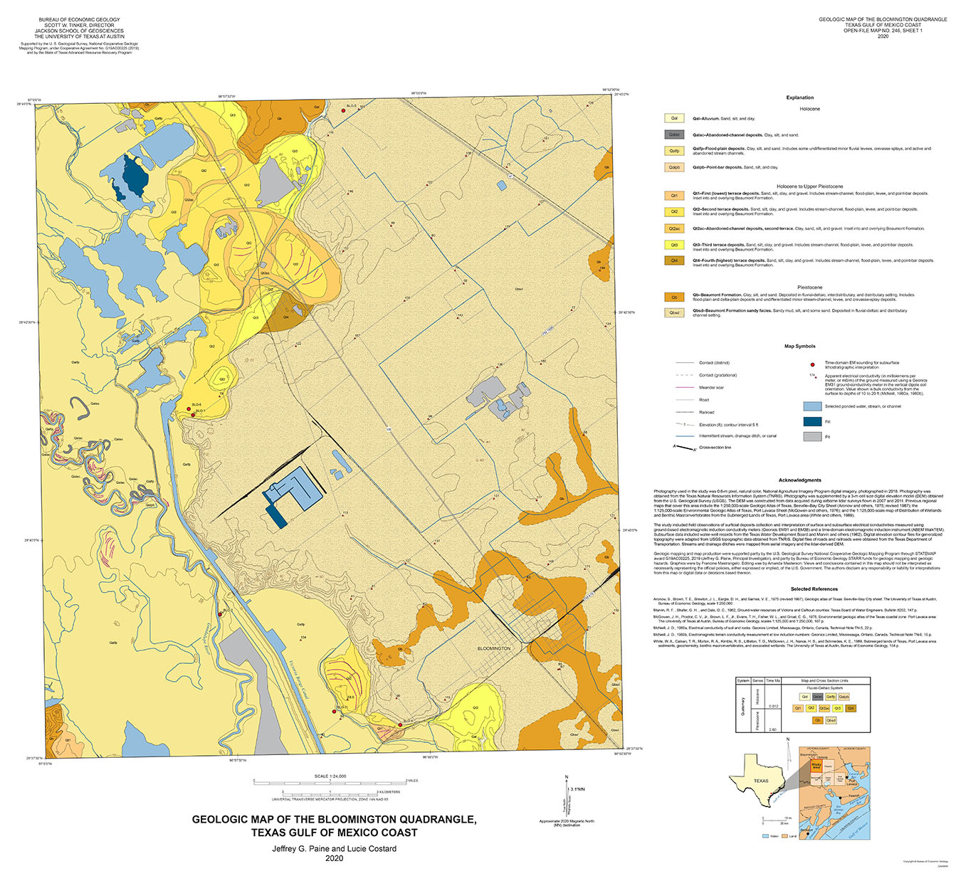 Geologic map of the Bloomington quadrangle