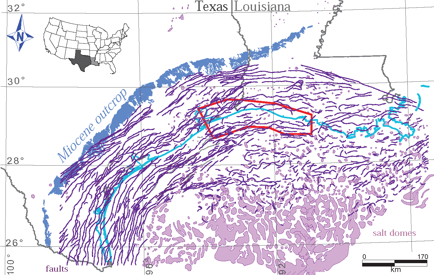 Early Miocene deltaic shorelines offshore Texas/Louisiana