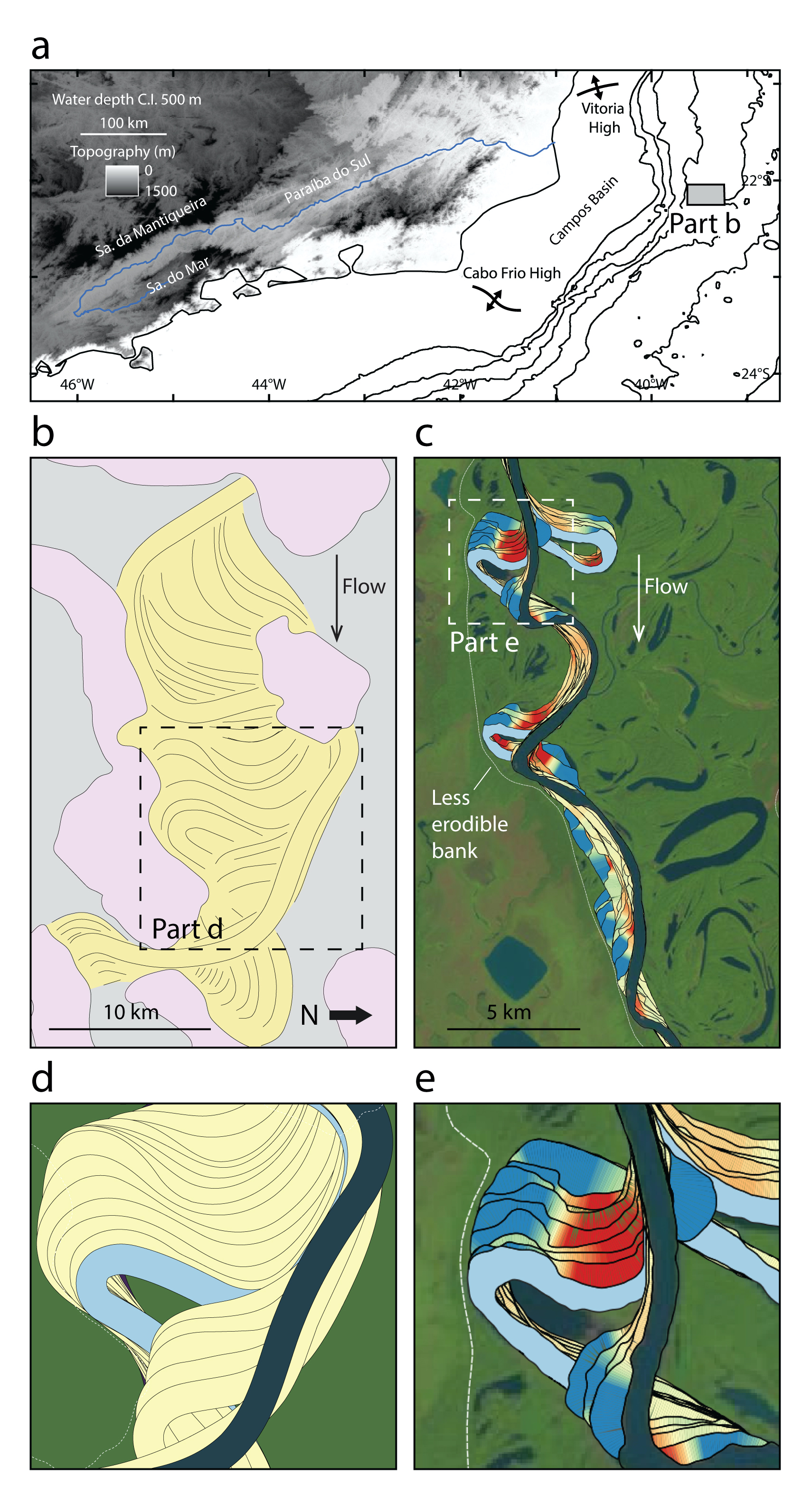 submarine channels offshore Brazil