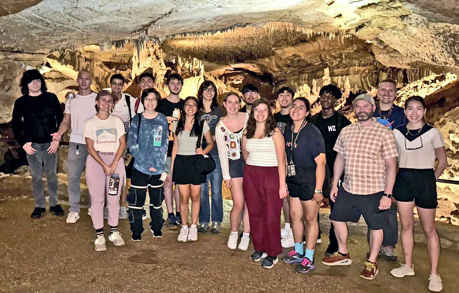 Students on field trip to caverns