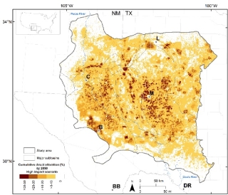 Projected Landscape Impacts from Oil and Gas Development Scenarios in the Permian Basin, USA