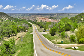 Bear Mountain in the distance from the shoulder of FR 965, looking north