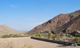 Red Bluff Granite and carboniferous outcrops in McKelligon Canyon